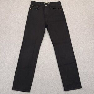 Levi's Premium Wedgie Straight Jeans Women's 26x28 Black Button Fly Big E